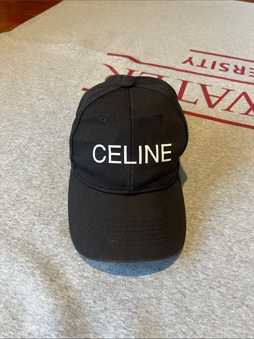 iFashionBox Black Baseball Cap with CELINE White Logo